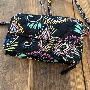 Vera Bradley Black and Multicolor Quilted Crossbody Bag